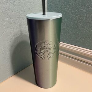 Starbucks 24oz Venti Teal Blue Ombre Holiday 2020 Stainless Steel Metal Tumbler